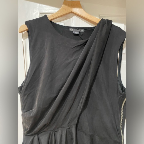 Armani Exchange High Quality Ruched Shift Full Side Zip SzL Shirt Dress - Picture 3 of 8
